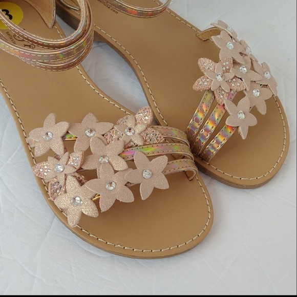 Litmus slip on gold rose girl flat sandals size 3 - Picture 6 of 10